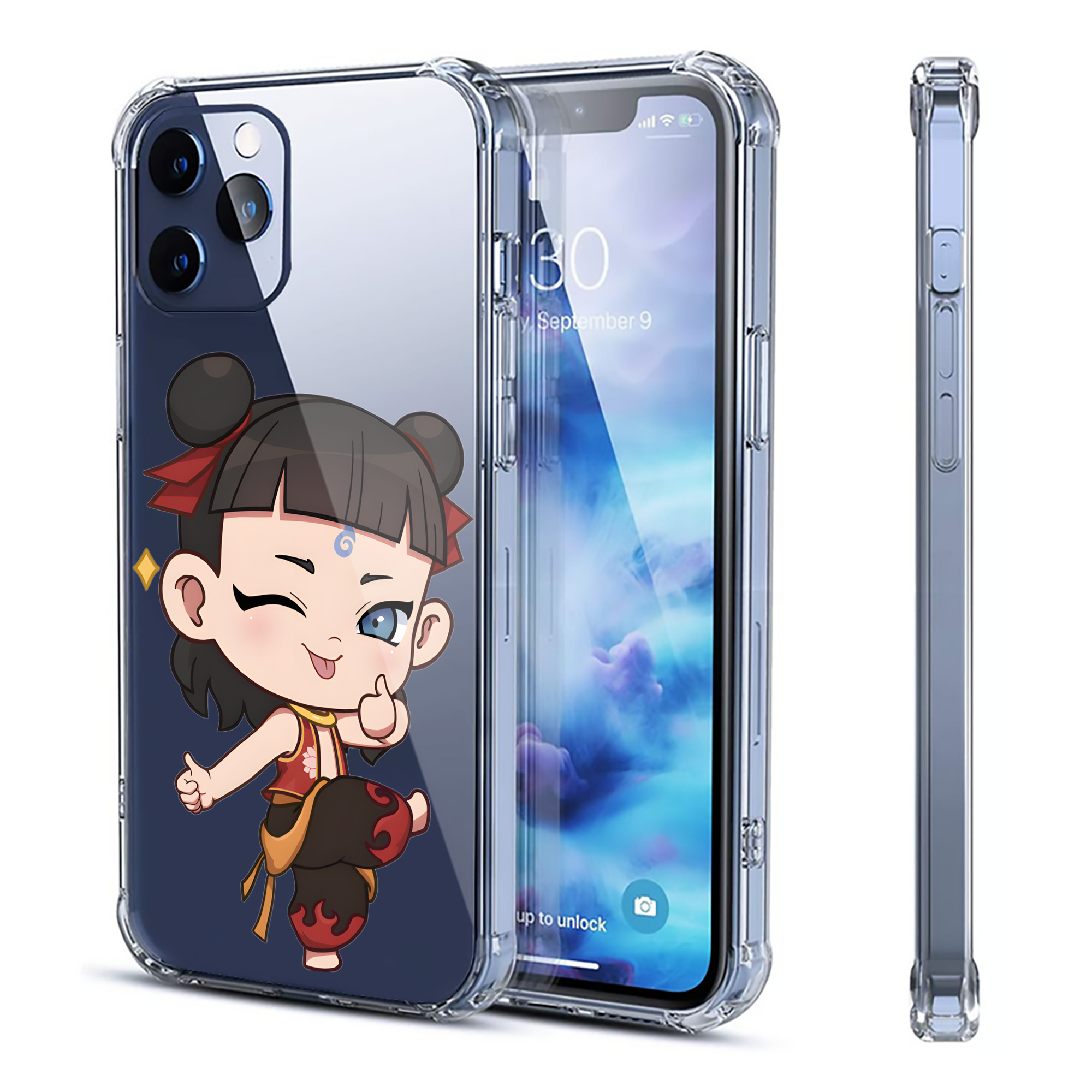 （画像用） Ne Zha 2 ナタ 魔童の大暴れ 【iPhone 12シリーズ対応】透明スマホケース（クリアソフトケース）